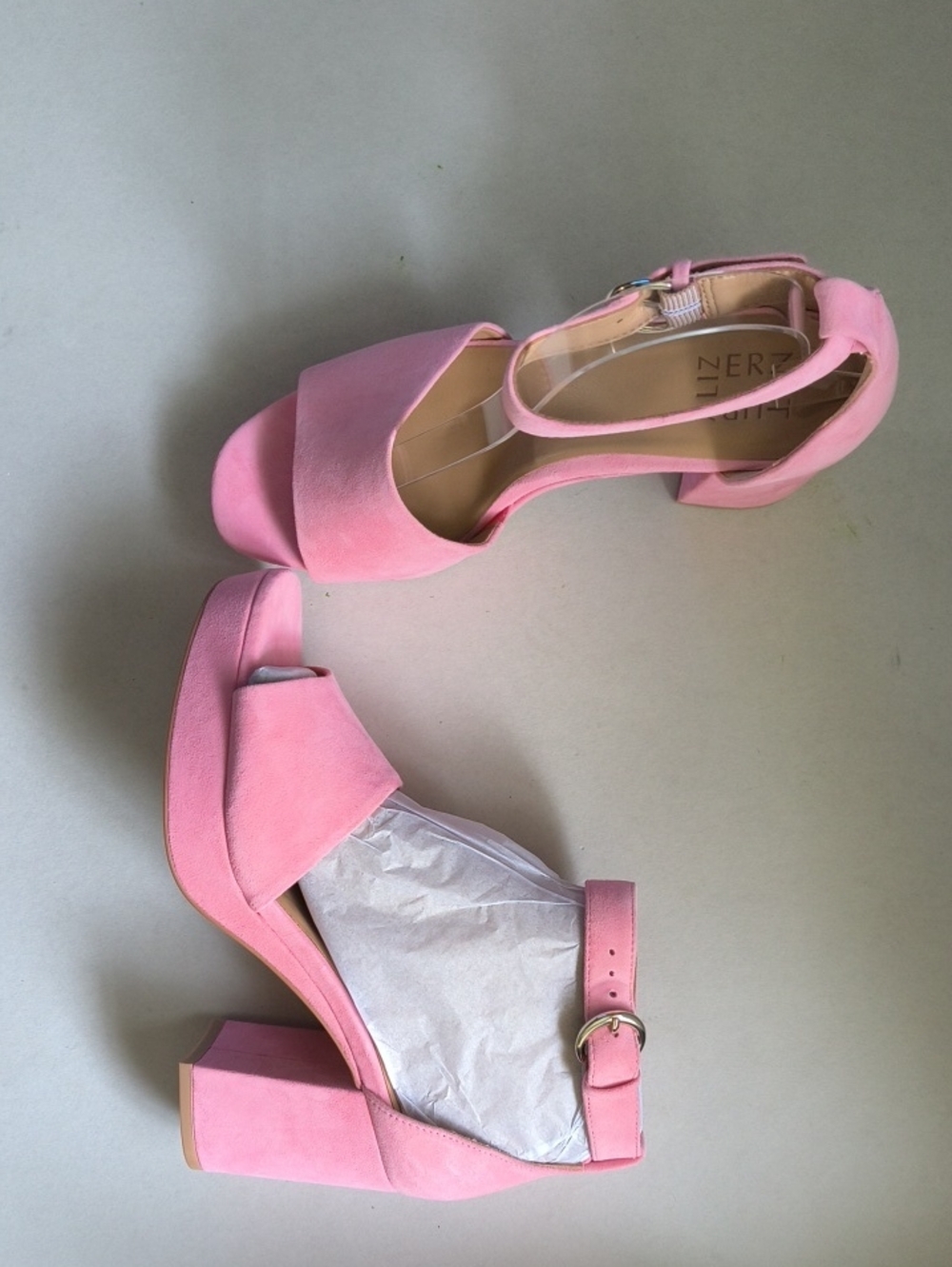 Naturalizer Pearlyn Pink Suede Block Heel Platform Sandals Size 9